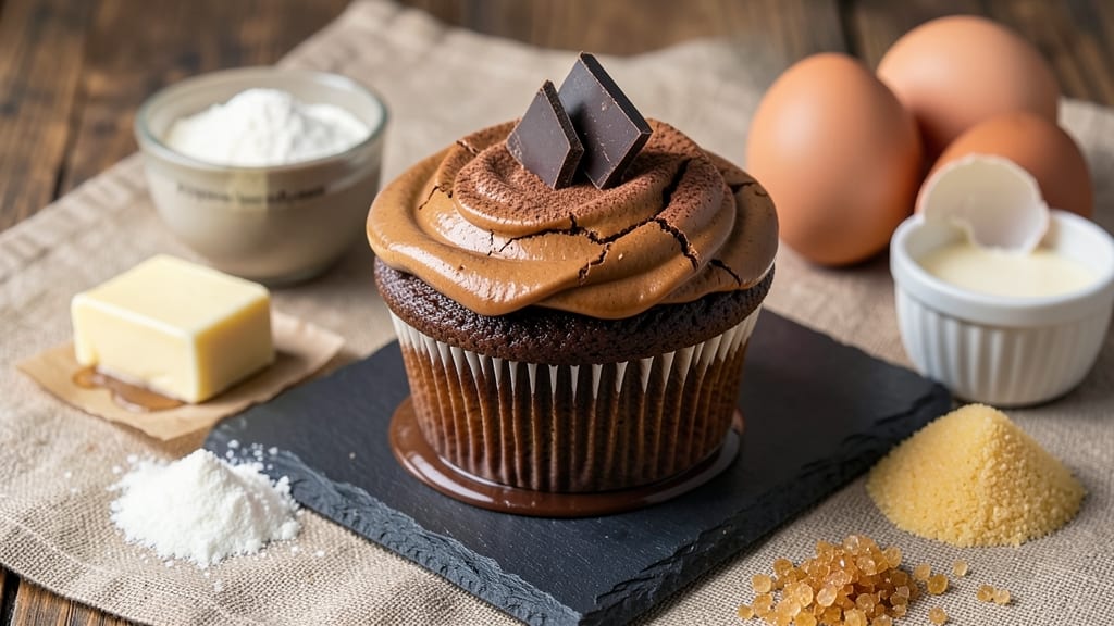 Big Chocolate Cupcakes Recipe: Triple-Layered Height With Fudgy Cracks
