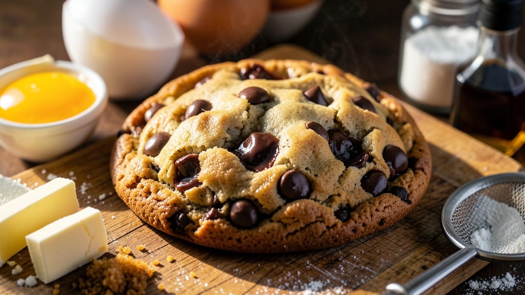 Big Gooey Chocolate Chip Cookie Recipe: Double-Baked Crunch With Fudgy Centers
