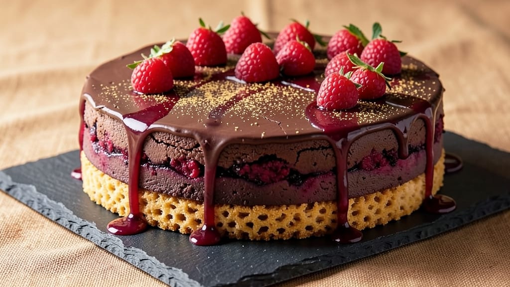 Cheesecake Factory Dark Chocolate Raspberry Truffle Cheesecake Recipe: Crunchy Top, Molten Ganache Hearts