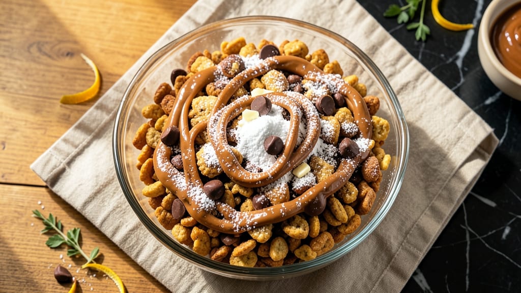 Chex Mix Peanut Butter Chocolate Powdered Sugar Recipe: Triple-Crunch Snack That Disappears Too Fast