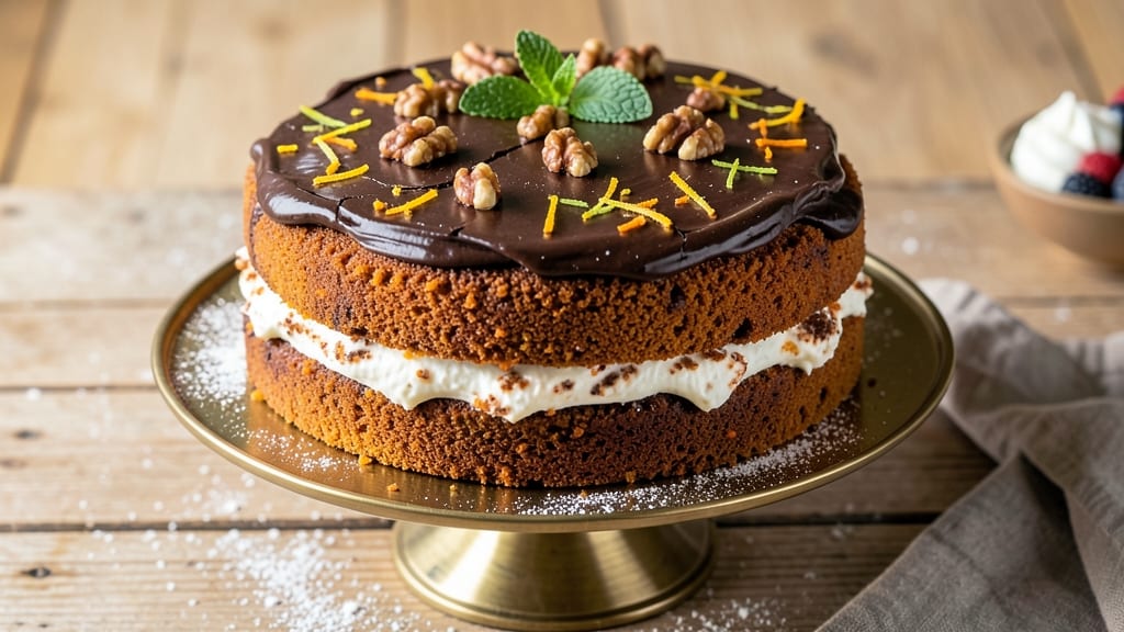 Carrot Cake With Chocolate Icing Recipe: Moist Spice Cake With Rich Fudgy Frosting