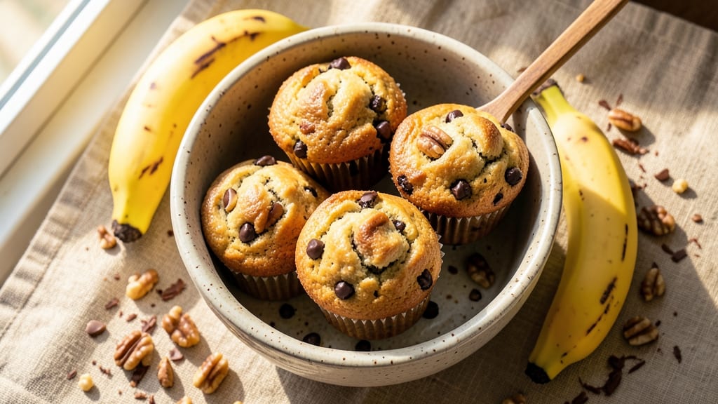 Banana Walnut Chocolate Chip Muffins Recipe: Triple-Layered Texture With Nutty Crunch