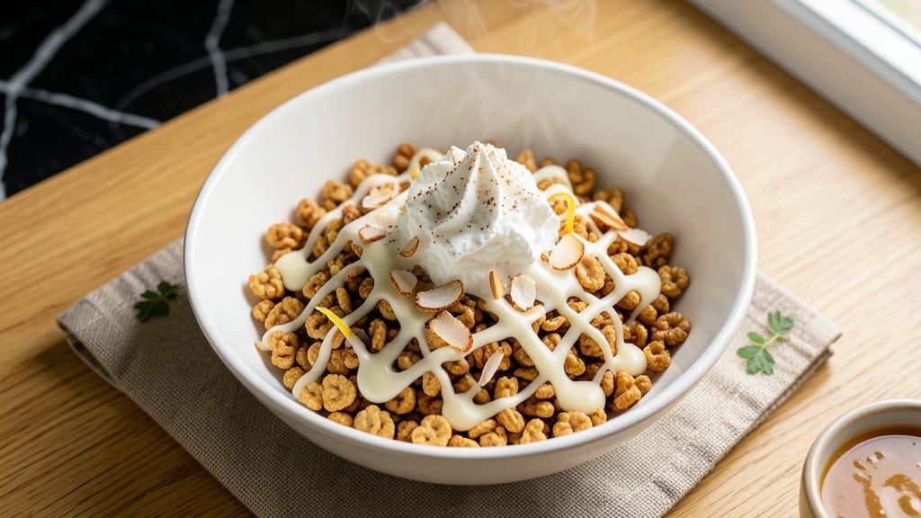 Cereal and White Chocolate Recipe: Triple-Layered Crunch With Warm Ganache Streaks
